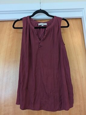 Burgundy loft shirt with pretty covered buttons